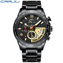 Load image into Gallery viewer, CRRJU 2020 Fashion Stainless Steel Mens Watches Top Brand Luxury Business Luminous Chronograph Quartz Watch Relogio Masculino