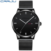Load image into Gallery viewer, Watches for Men CRRJU Business Casual Watch Waterproof Quartz Wristwatch Military Calendar Display Watch Clock Relogio Masculino