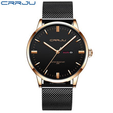 Load image into Gallery viewer, Watches for Men CRRJU Business Casual Watch Waterproof Quartz Wristwatch Military Calendar Display Watch Clock Relogio Masculino