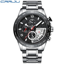 Load image into Gallery viewer, CRRJU 2020 Fashion Stainless Steel Mens Watches Top Brand Luxury Business Luminous Chronograph Quartz Watch Relogio Masculino
