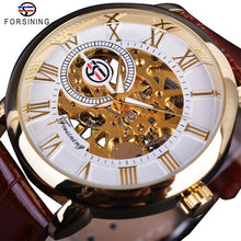 Load image into Gallery viewer, Forsining Transparent Blue Men Mechanical Watch Ultra Thin Analog Hand Wind Genuine Leather Strap Sport Casual Male Reloj Hombre
