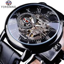 Load image into Gallery viewer, Forsining Transparent Blue Men Mechanical Watch Ultra Thin Analog Hand Wind Genuine Leather Strap Sport Casual Male Reloj Hombre
