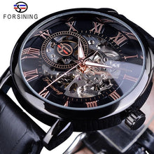 Load image into Gallery viewer, Forsining Transparent Blue Men Mechanical Watch Ultra Thin Analog Hand Wind Genuine Leather Strap Sport Casual Male Reloj Hombre
