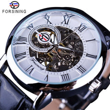 Load image into Gallery viewer, Forsining Transparent Blue Men Mechanical Watch Ultra Thin Analog Hand Wind Genuine Leather Strap Sport Casual Male Reloj Hombre
