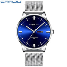 Load image into Gallery viewer, Watches for Men CRRJU Business Casual Watch Waterproof Quartz Wristwatch Military Calendar Display Watch Clock Relogio Masculino
