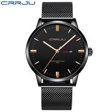 Load image into Gallery viewer, Watches for Men CRRJU Business Casual Watch Waterproof Quartz Wristwatch Military Calendar Display Watch Clock Relogio Masculino
